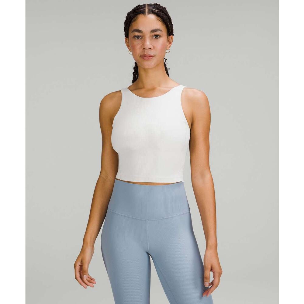 Lululemon Align Ribbed High-Neck Tank Top White Opal Sz 0